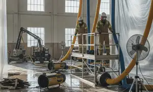Structural drying team serving homes in Fairfield, CA after water damage to walls and floors